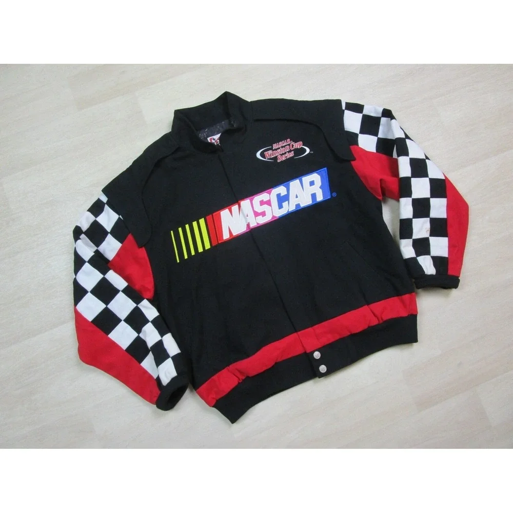 Vintage Chase Authentics Nascar Jacket (M) Checkered Flag Race Promo Winston Cup